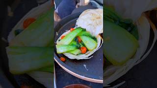 Chinese burger Fried rapeseed with pepper