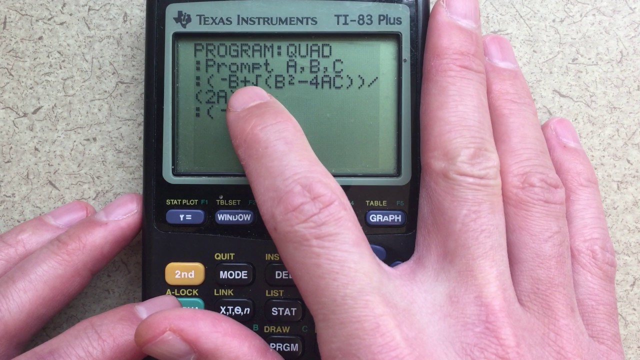 How To Program A Quadratic Solver For Ti 83 84 Youtube