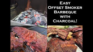 Offset Smoker Barbeque with Charcoal - Easy temperature control #BBQ #charcoal #smoking #kingsford