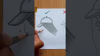 How to draw a girl with cap from 7 points #shorts #tutorial #girl
