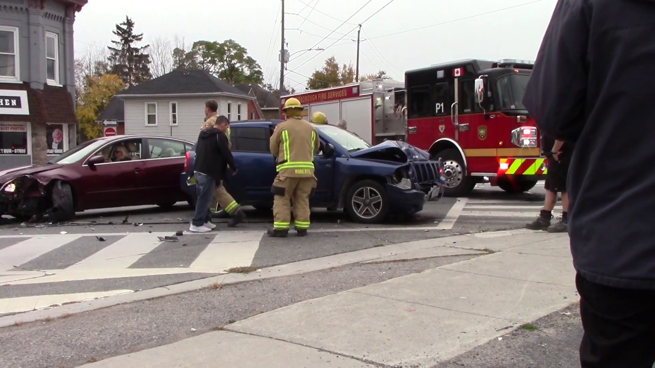 DRIVER TRANSPORTED TO HOSPITAL AFTER TWO VEHICLE COLLISION - YouTube