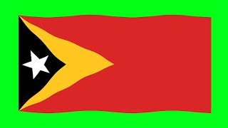 Green Screen Timor-Leste Flag | Green Screen Timor-Leste Waving Flag | Timor-Leste Animation Flag