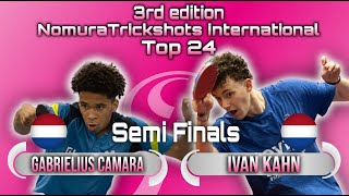 Top 24 Semi-Finals Ivan Kahn vs Gabrielius Camara Nomuratrickshots international #tabletennis