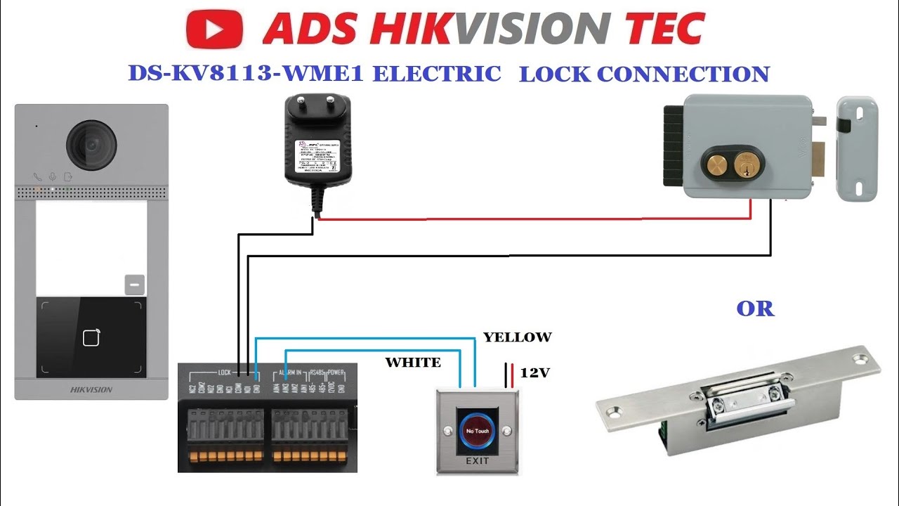 Hikvision Intercom DS-KIS604P Lock Wiring Diagram. Electric & Magnetic ...