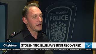 Police recover stolen 1992 Blue Jays World Series ring