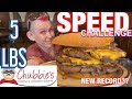 CHUBBIES 5 LB BURGER SPEED CHALLENGE - NEW RECORD? - MOM VS FOOD  he