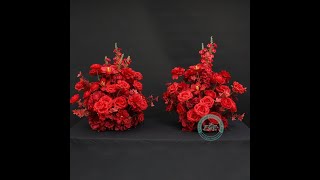 Artificial Silk Red Flower Ball Flower Centerpieces Wedding Table Decoration#flowerdecoration