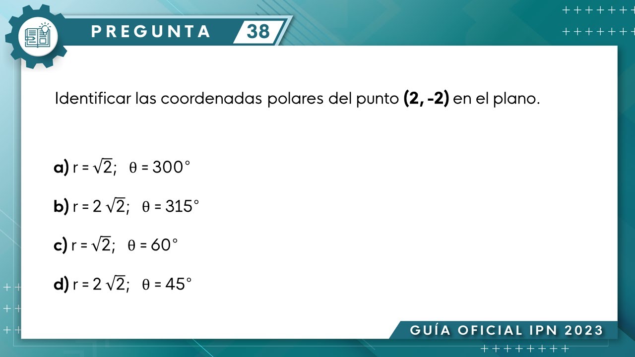 Guía IPN | Geometría Analítica Pregunta No. 38 | Conocimientos ...