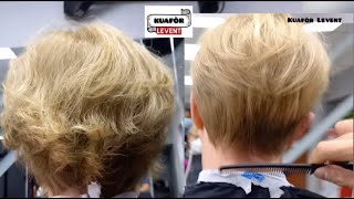 Bombeli kısa saç kesimi (EĞİTİM  4 ) #Bombelisaçkesim #Hairvolume #Haircut #Amazinghaircut #haircut