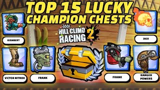 15 Lucky Champion chest opening In hill climb racing 2😱