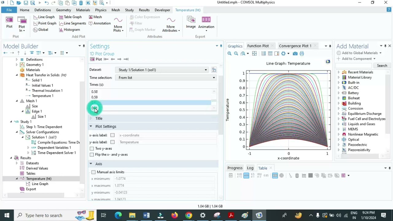 "Finite Slab Heat Conduction Simulation | COMSOL Multiphysics Tutorial ...