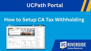 How to Setup Your CA Tax Withholding in UCPath
