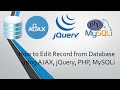 How to Edit Record from Database using AJAX, jQuery, PHP, MySQLi