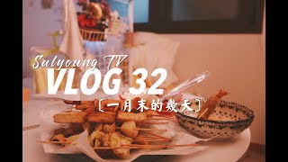 Sulyoung TV #32 | 韩国留学VLOG | 一月末的几天 | 寒假随机碎片日常 | 幸福自制炸串 | 望远市场 | 小吃和奶油面包