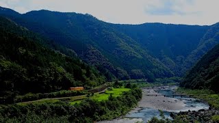 Trolley Train, Shintani Submersible Bridge, Shimanto River, トロッコ列車と沈下橋　（4ｋ）　四万十川