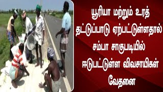 யூரியா மற்றும் உரத்தட்டுப்பாடு ஏற்பட்டுள்ளதால் சம்பா சாகுபடியில் ஈடுபட்டுள்ள விவசாயிகள் வேதனை