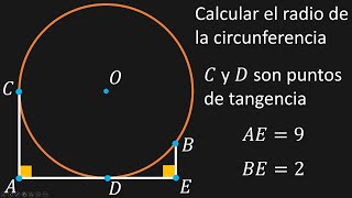 ¿Puedes calcular el radio del círculo?