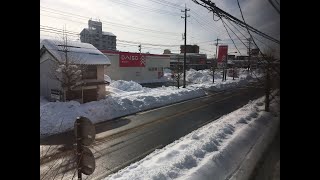 2021.1.11 福井市志比口 県道128号線 ハーツ・ダイソー志比口店前の様子