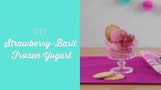 Strawberry-Basil Frozen Yogurt Recipe