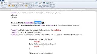 TOGGLE METHOD JQUERY DEMO