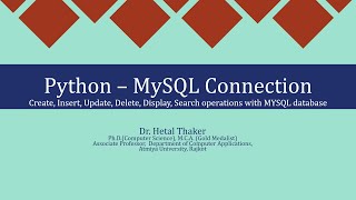 Python MySQL Database Connection CREATE, INSERT, UPDATE, DELETE, DISPLAY, SEARCH Operations