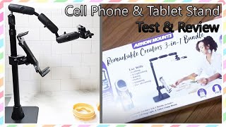 Arkon Mounts Review, Smartphone Tripod Mount Stand for LIVE STREAMING 😊 Unboxing, Test \u0026 Review