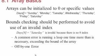 CIS 116 Arrays, Part 1