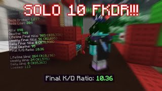 床戰單人模式10 FKDR😅 打了兩年床戰成果終於出來了🥳🥳 (Hypixel Bedwars)