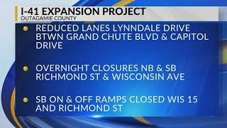I-41 Expansion Project construction begins in Outagamie County, expect lane closures and detours