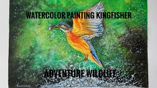 Watercolour painting of a kingfisher bird #kingfisher