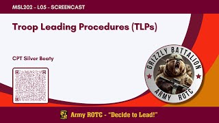 Troop Leading Procedures (TLPs)