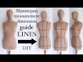 Mannequin measurement dimension guide lines, Dress form measurement lines, Sewing Tips,  Anita Benko