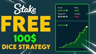 FREE $100 On Stake (EXTREME Profitable Dice Strategy)