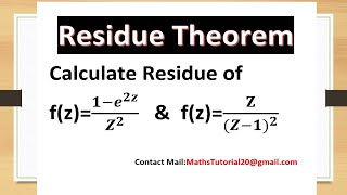 Easy Explanation of Residue theorem Concept & Examples-Complex Integration