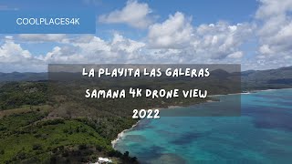 Las Playita Las Galeras Samana Live Drone View Dominican Republic