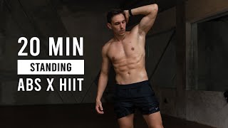 20 Min Standing Abs + HIIT Cardio Workout (Fat Burning, No Equipment)