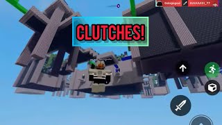 My Roblox Bedwars Clutching Montage!