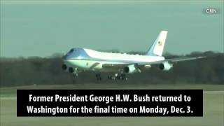 Casket of Former President George H.W. Bush Arrives in Washington