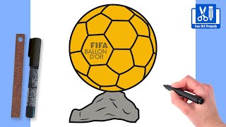 How To Draw Ballon d'Or FIFA 2023 | Easy Step By Step Tutorial