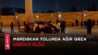 Bakıda ağır qəza: Minik avtomobili deformasiyaya uğradı – APA TV