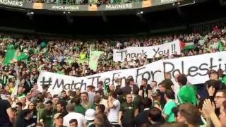 Green Brigade Display - Match The Fine for Palestine | Celtic Fans