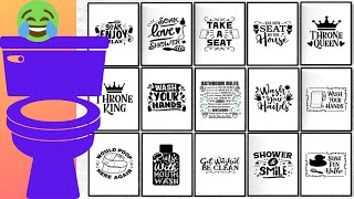 Bathroom Quotes Sayings Printable Wall Art Wall Decor Wall Hangings DIY Digital Prints Etsy Download