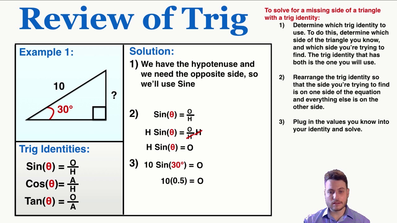 Trigonometry: Finding The Missing Side Of A Triangle Using The Trig ...