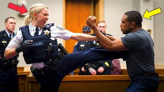 Racist Cop Attacks Black Man in Court, Turns Pale When She Learns His True Identity