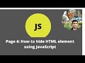 Page 4: How to hide HTML element using JavaScript | 2021|Easy