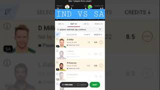IND VS DREAM 11 TEAM PREDICTION TODAY MATCH | SA VS IND #cricket #short #icct20worldcup2022
