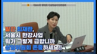 제321회 제3차 예산결산특별위원회_발끈 최재란, 서울시 한강사업 뭐가 그렇게 급합니까!