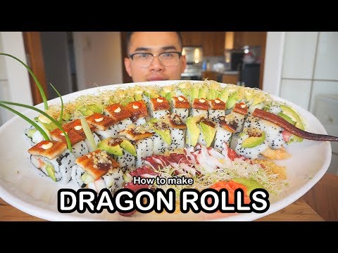 How to make DRAGON ROLL SUSHI How to make DRAGON ROLL SUSHI