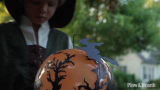 Glowing Halloween Ball With Rotating Witch SKU# 65C75 - Plow \u0026 Hearth