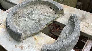 Broken bird bath!